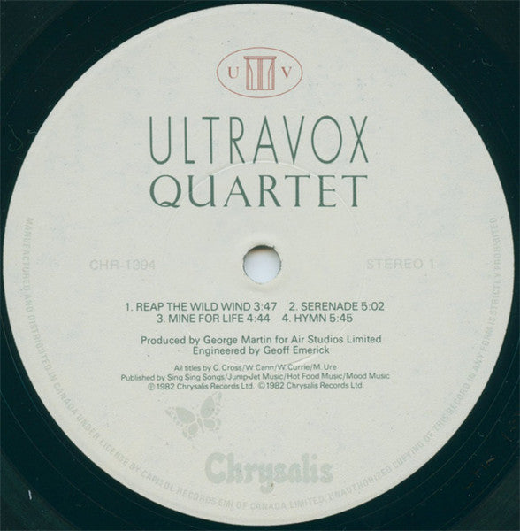 Ultravox – Quartet (Used vinyl)