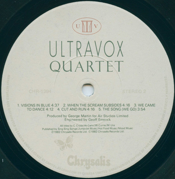 Ultravox – Quartet (Used vinyl)