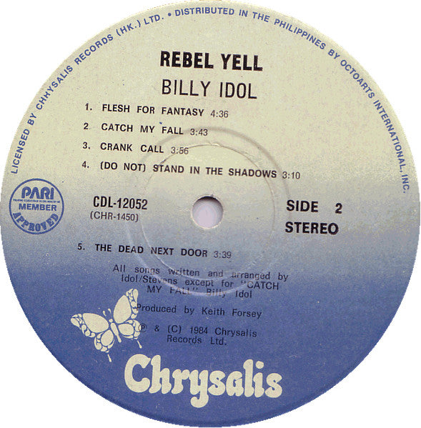 Billy Idol – Rebel Yell (Used Vinyl)