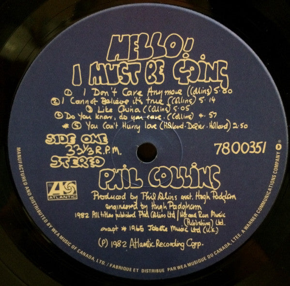 Phil Collins – Hello, I Must Be Going (Used vinyl)