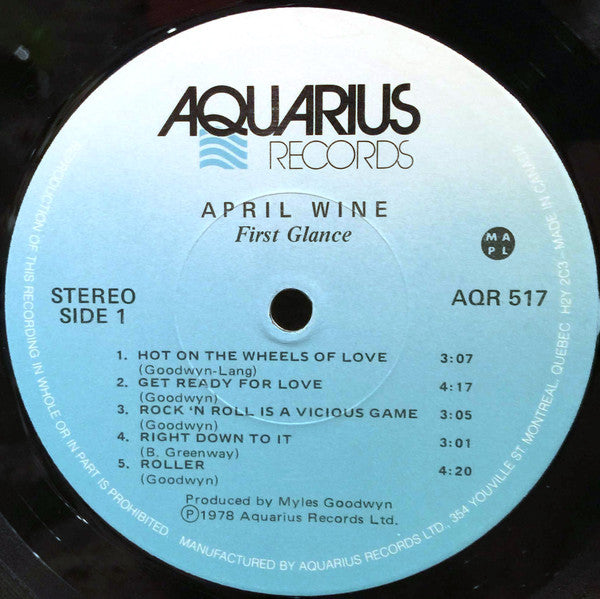 April Wine – First Glance - Used vinyl