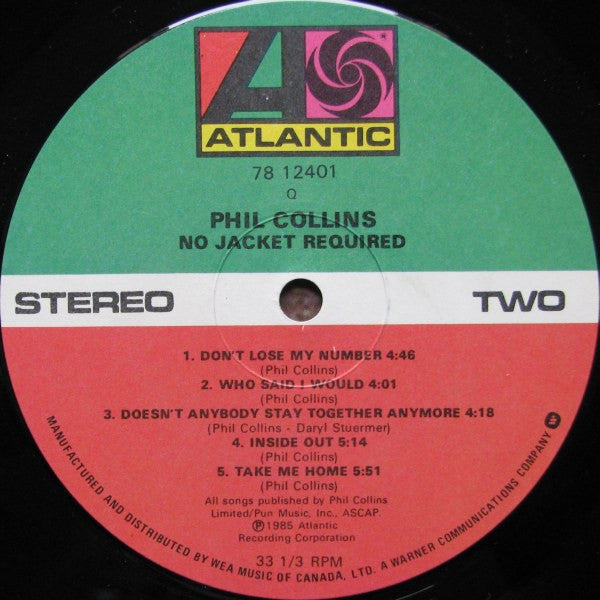 Phil Collins – No Jacket Required (Used vinyl)