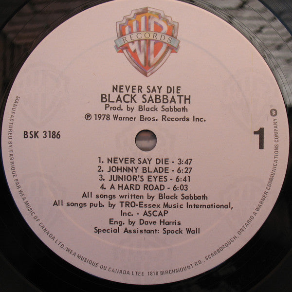 Black Sabbath – Never Say Die! (Used vinyl)