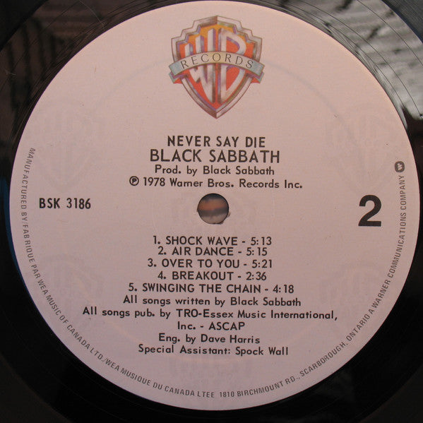 Black Sabbath – Never Say Die! (Used vinyl)