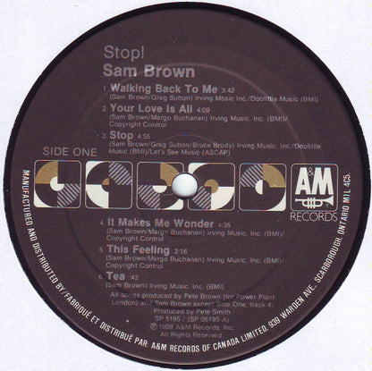 Sam Brown – Stop! (Used vinyl)