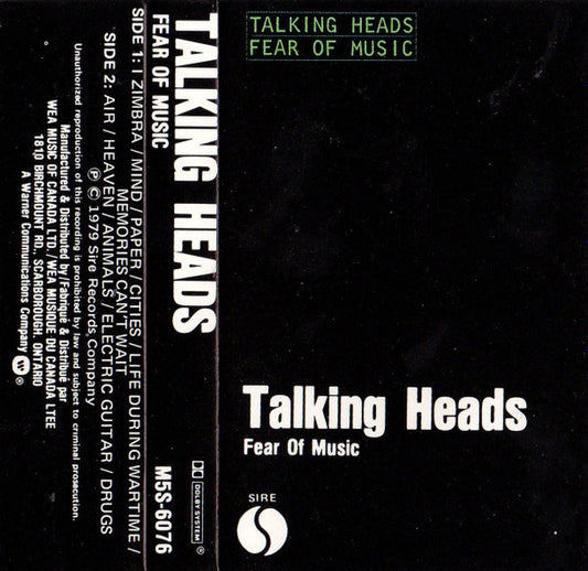 Talking Heads – Fear Of Music (Used cassette)