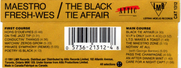 Maestro Fresh-Wes – The Black Tie Affair (Used cassette)