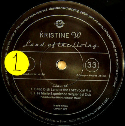 Kristine W – Land Of The Living (Used vinyl)
