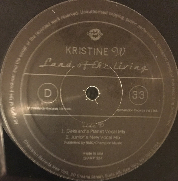 Kristine W – Land Of The Living (Used vinyl)