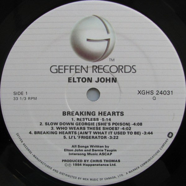 Elton John ‎– Breaking Hearts (Used vinyl)