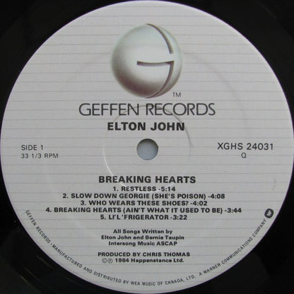 Elton John ‎– Breaking Hearts (Used vinyl)