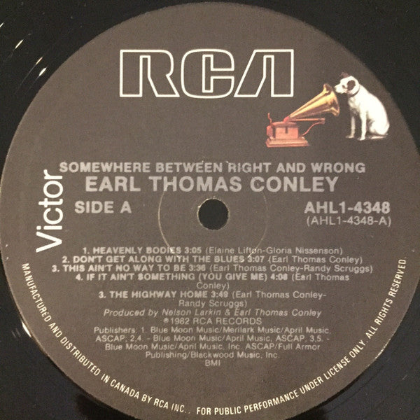 Earl Thomas Conley – Somewhere Between RIght And Wrong (Used vinyl)