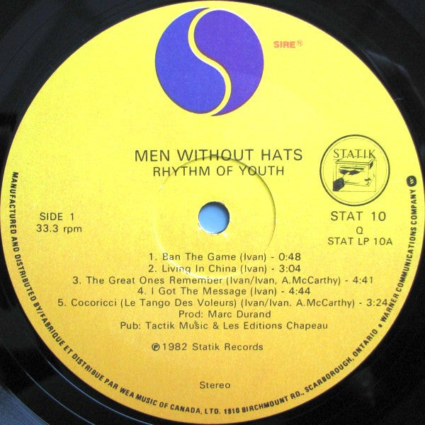 Men Without Hats – Rhythm Of Youth (Used vinyl)