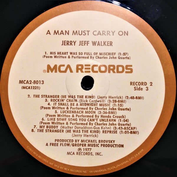 Jerry Jeff Walker – A Man Must Carry On (Used vinyl)