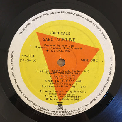 John Cale – Sabotage/Live (Used vinyl)