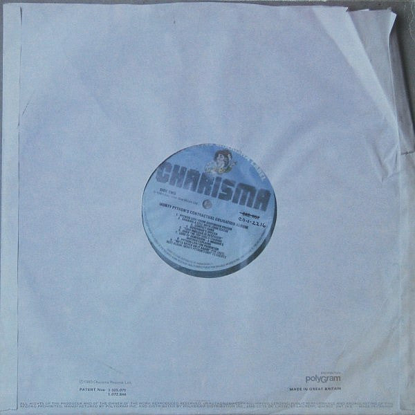Monty Python – Monty Python's Contractual Obligation Album (Used vinyl)