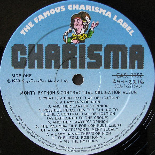 Monty Python – Monty Python's Contractual Obligation Album (Used vinyl)