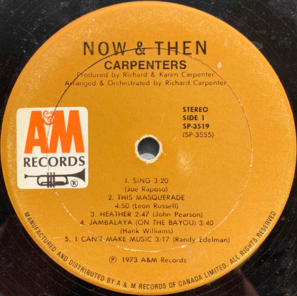 Carpenters ‎– Now & Then (Used vinyl)