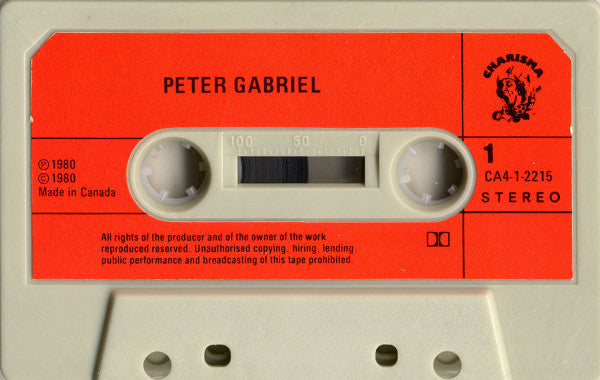 Peter Gabriel – Peter Gabriel (Used cassette)