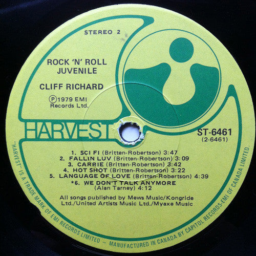 Cliff Richard ‎– Rock 'N' Roll Juvenile (Used vinyl)