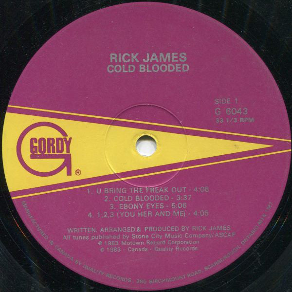 Rick James – Cold Blooded (Used vinyl)
