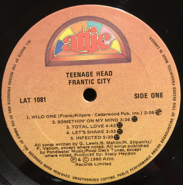 Teenage Head – Frantic City (Used vinyl)