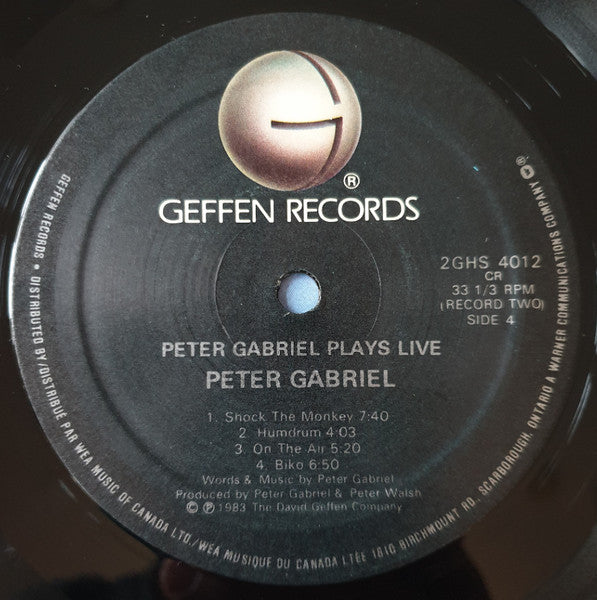 Peter Gabriel – Plays Live (Used vinyl)