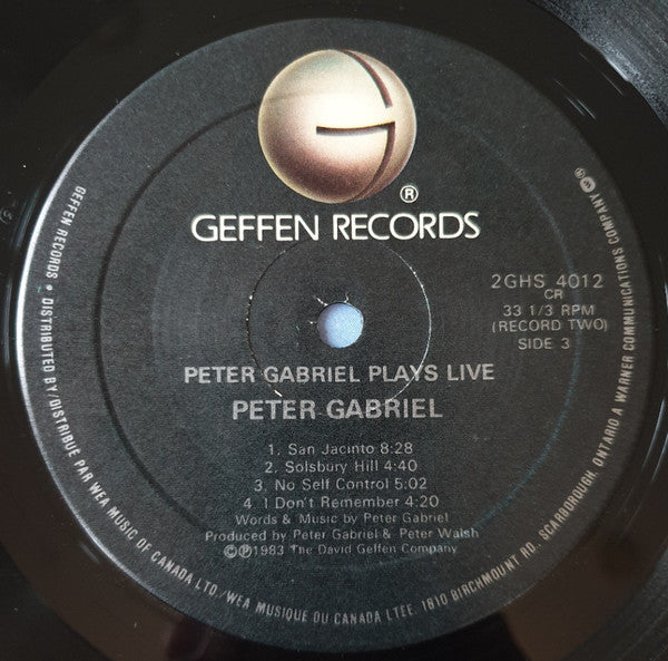 Peter Gabriel – Plays Live (Used vinyl)