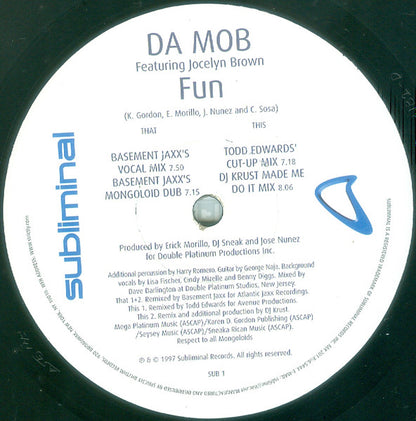 Da Mob Featuring Jocelyn Brown – Fun (Used vinyl)