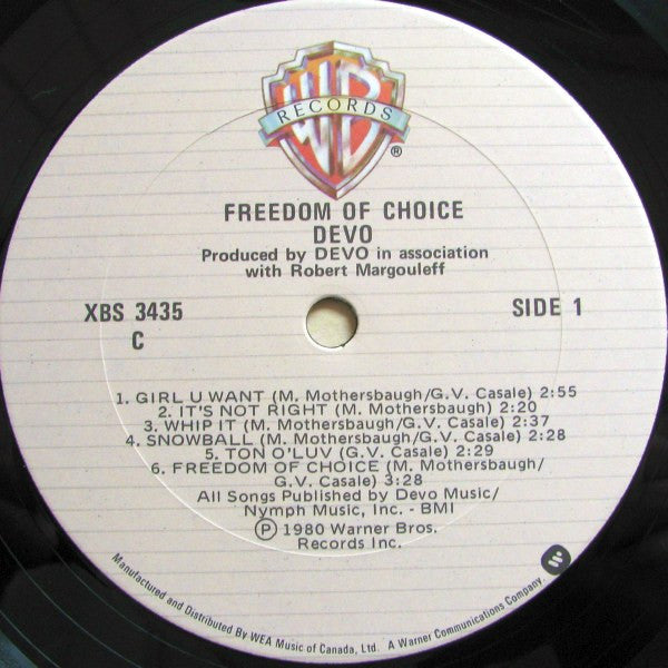Devo – Freedom Of Choice (Used vinyl)