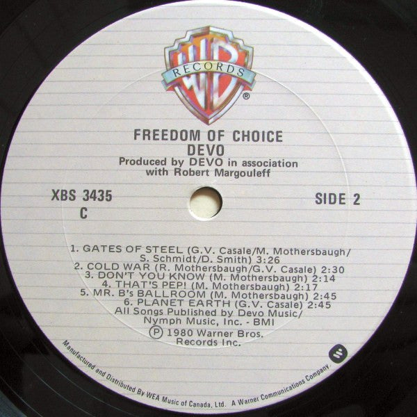 Devo – Freedom Of Choice (Used vinyl)