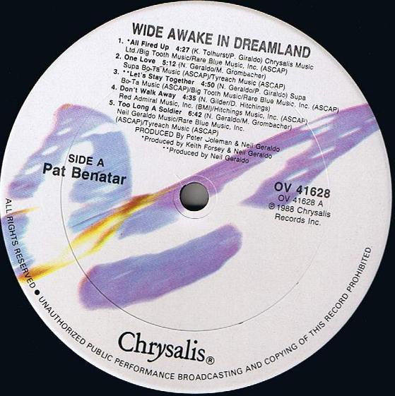 Pat Benatar – Wide Awake In Dreamland (Used vinyl)