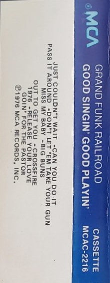 Grand Funk Railroad – Good Singin' Good Playin' (Used cassette)