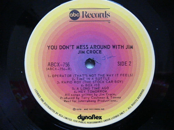 Jim Croce – You Don't Mess Around With Jim (Used vinyl)