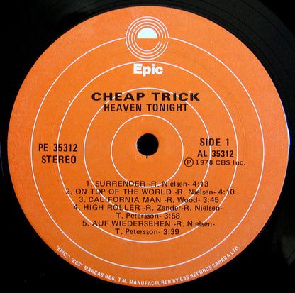 Cheap Trick – Heaven Tonight (Used vinyl)