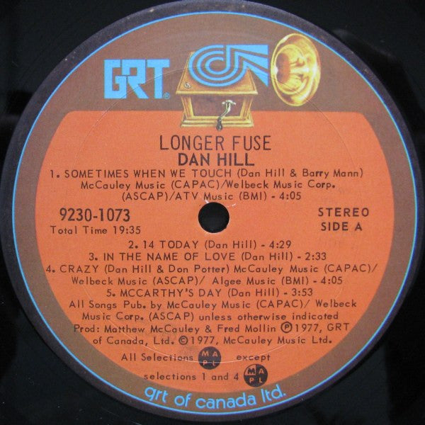 Dan Hill – Longer Fuse (Used vinyl)