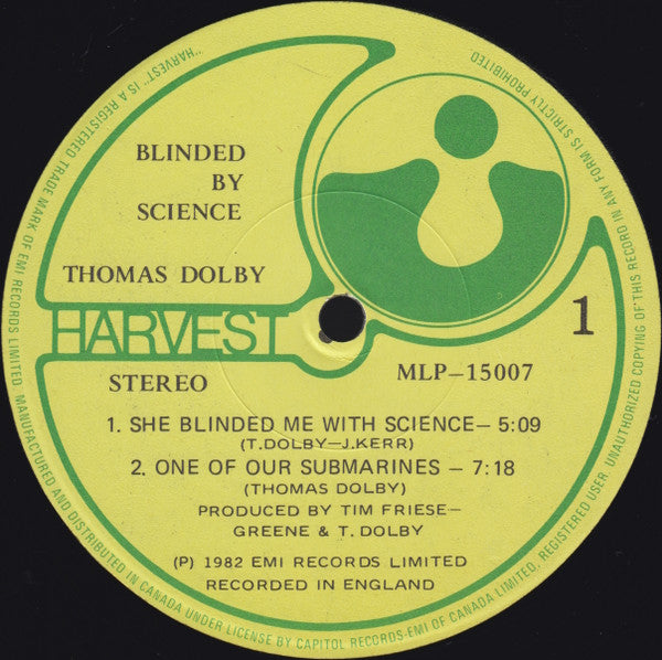 Thomas Dolby – Blinded By Science (Used vinyl)