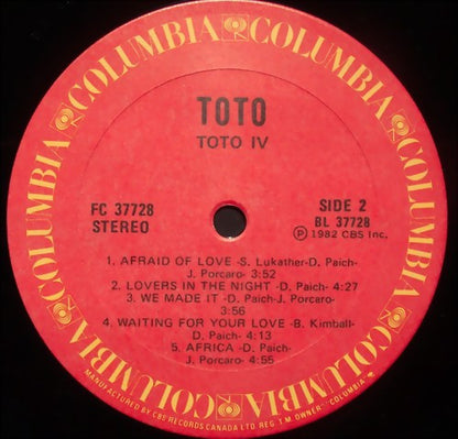 Toto – Toto IV (Used vinyl)