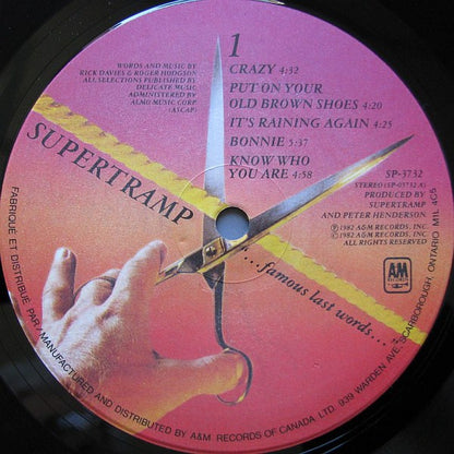 Supertramp ‎– "...Famous Last Words..." (Used vinyl)