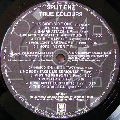 Split Enz – True Colours (Used vinyl)