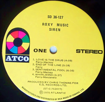 Roxy Music – Siren (Used vinyl)