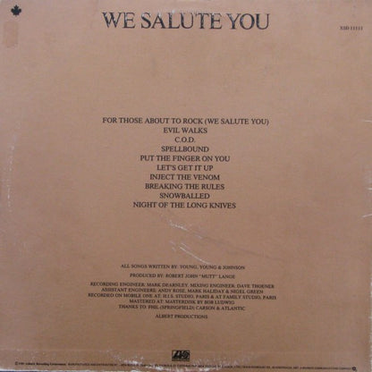 AC/DC – For Those About To Rock (We Salute You) (Used vinyl)