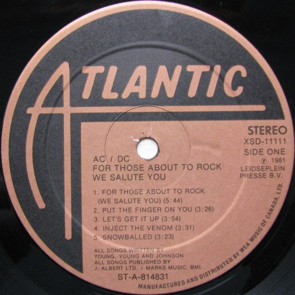 AC/DC – For Those About To Rock (We Salute You) (Used vinyl)