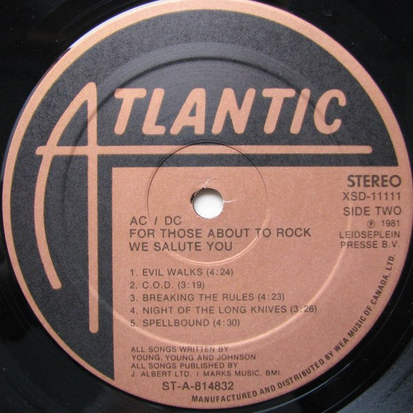 AC/DC – For Those About To Rock (We Salute You) (Used vinyl)