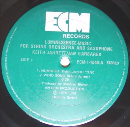 Keith Jarrett / Jan Garbarek – Luminessence - Music For String Orchestra And Saxophone (Used vinyl)