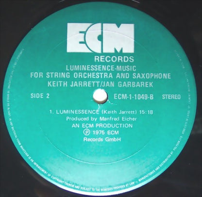 Keith Jarrett / Jan Garbarek – Luminessence - Music For String Orchestra And Saxophone (Used vinyl)