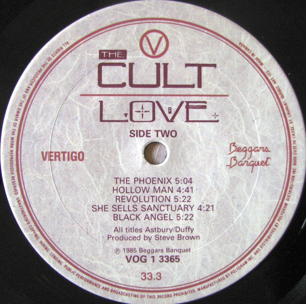 The Cult – Love (Used vinyl)