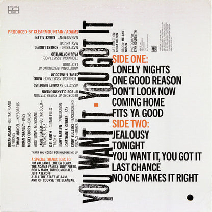Bryan Adams – You Want It, You Got It (Used vinyl)