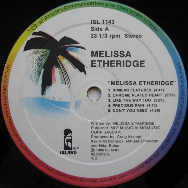 Melissa Etheridge – Melissa Etheridge (Used vinyl)