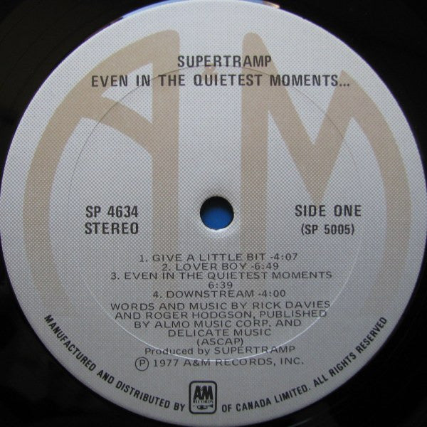 Supertramp ‎– Even In The Quietest Moments... (Used vinyl)
